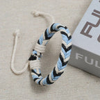 Brazilian Bracelet in Natural-Effect Cotton Thread blue