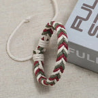 Brazilian Bracelet in Natural-Effect Cotton Thread red