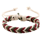 Brazilian Bracelet in Natural-Effect Cotton Thread red