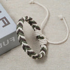 Brazilian Bracelet in Natural-Effect Cotton Thread green