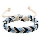 Brazilian Bracelet in Natural-Effect Cotton Thread blue