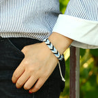 Brazilian Bracelet in Natural-Effect Cotton Thread blue