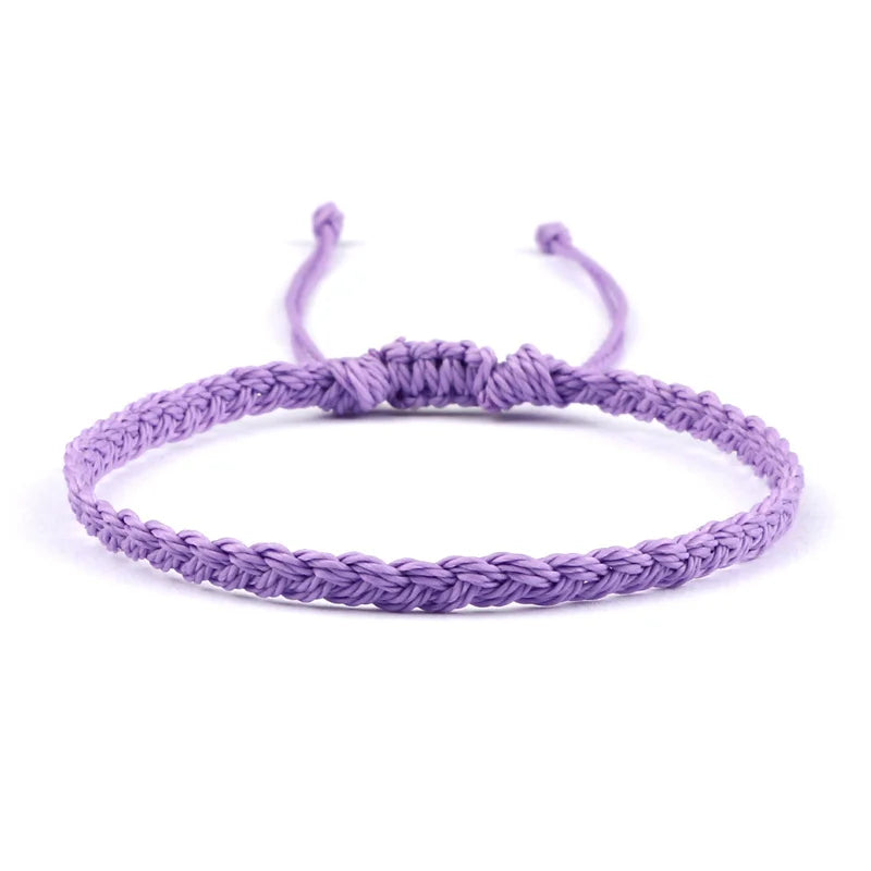 Thin Adjustable Brazilian Bracelet purple