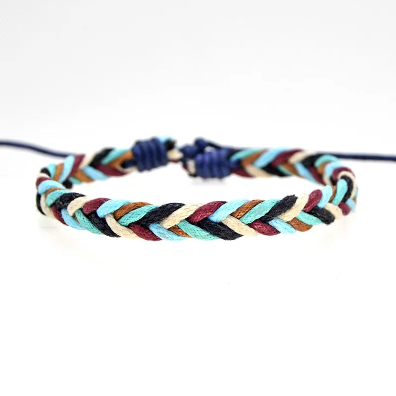 Minimalist Brazilian Bracelet in Multicolored Cotton Thread