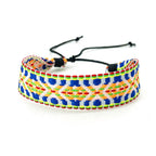 Unisex Brazilian Bracelet Vacation Style Yellow and Blue
