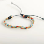 Beige and Red Braided Brazilian Bracelet