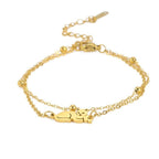 Silver and Gold Cat Bracelet Gold
