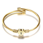 Heart bracelet with initial gold w