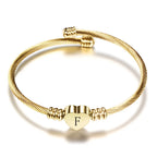 Heart bracelet with initial gold f