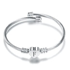 Heart bracelet with initial silver f