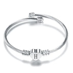 Heart bracelet with initial silver h