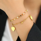 Women's Double Heart Bracelet gold