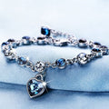 Women’s Heart Bracelet Silver Link Bracelet Zircon