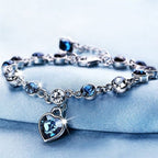 Women’s Heart Bracelet Silver Link Bracelet Zircon