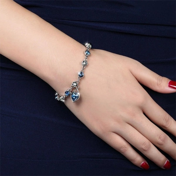 Women’s Heart Bracelet Silver Link Bracelet Zircon