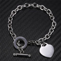 Women's Heart ID Bracelet in Silver