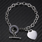Women's Heart ID Bracelet in Silver