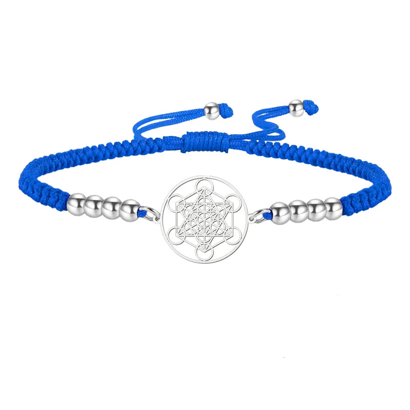 Blue Metatron's Cube Colored Bracelet