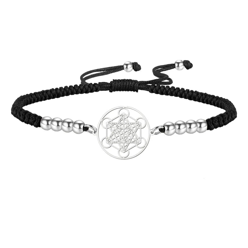 Black Metatron's Cube Colored Bracelet
