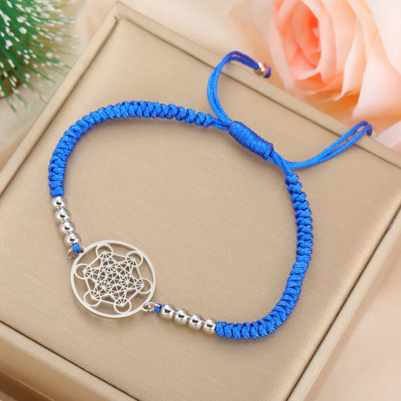 Blue Metatron's Cube Colored Bracelet