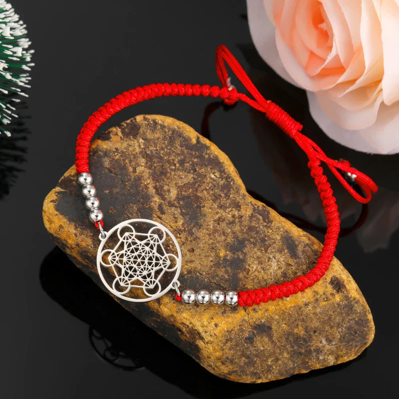 Red Metatron's Cube Colored Bracelet