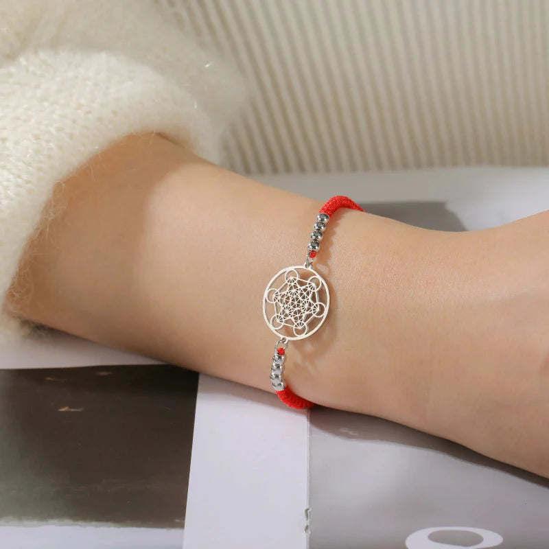 Red Metatron's Cube Colored Bracelet