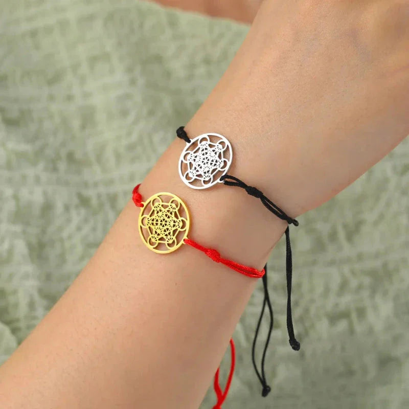 Black Metatron's Cube Colored Bracelet