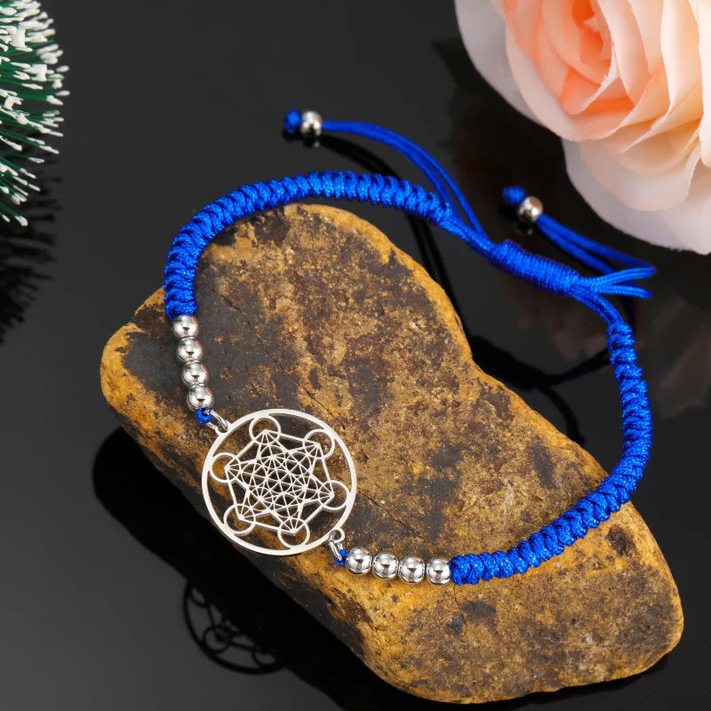 Blue Metatron's Cube Colored Bracelet
