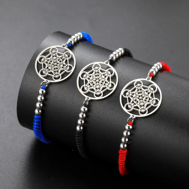 Red Metatron's Cube Colored Bracelet