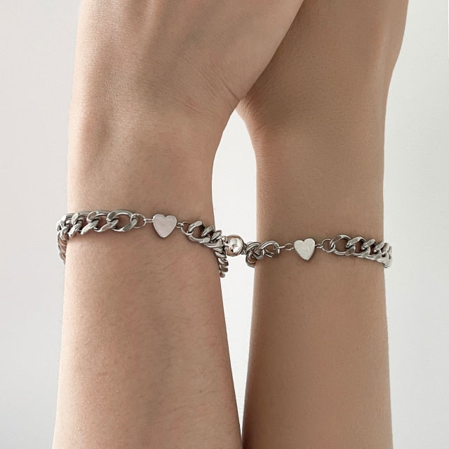 Couple Matching Bracelet with Heart