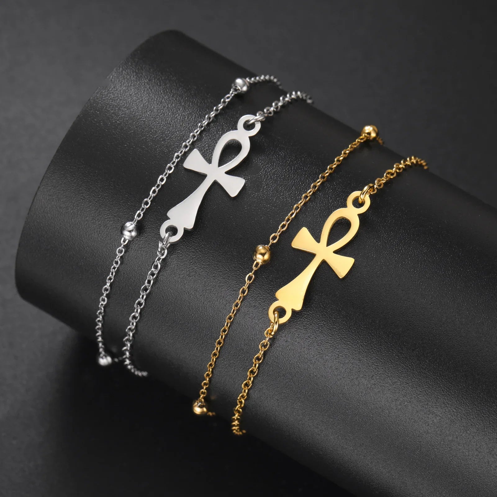 Egyptian Ankh Cross Bracelet gold 2