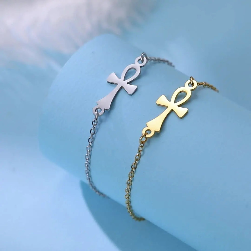 Egyptian Ankh Cross Bracelet silver 1