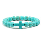 Cross Bracelet in Natural Stones Turquoise