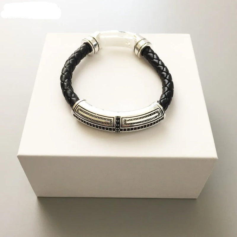 Rustic Cross Leather Bracelet - Exception®