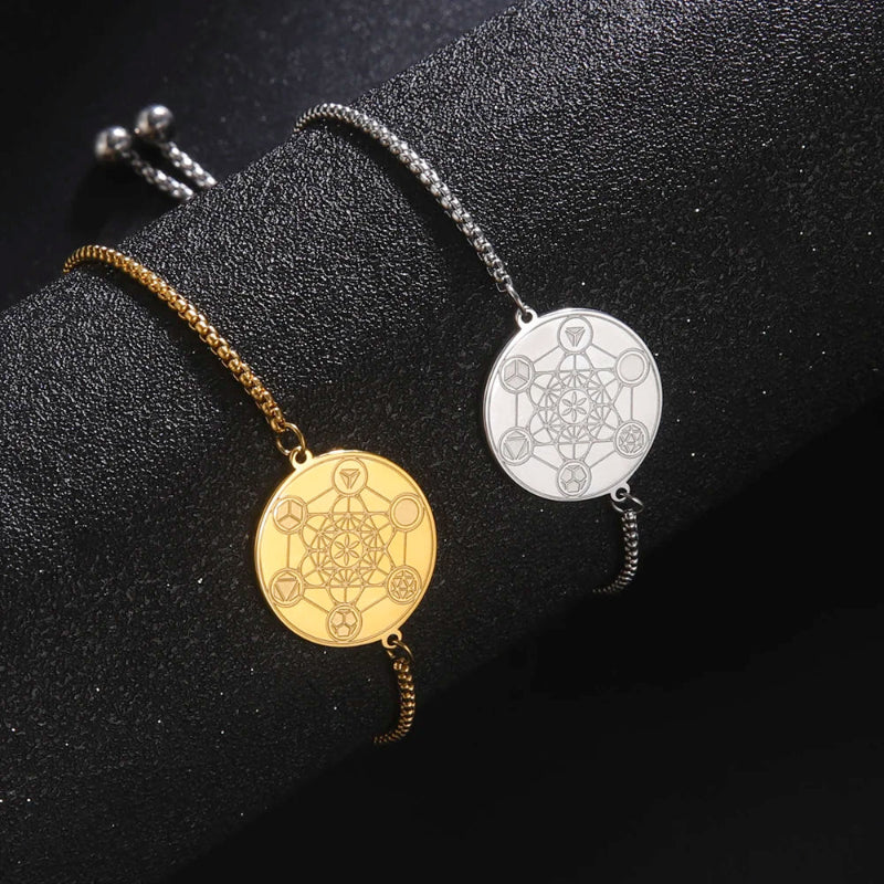 Protective Metatron’s Cube Bracelet in silver