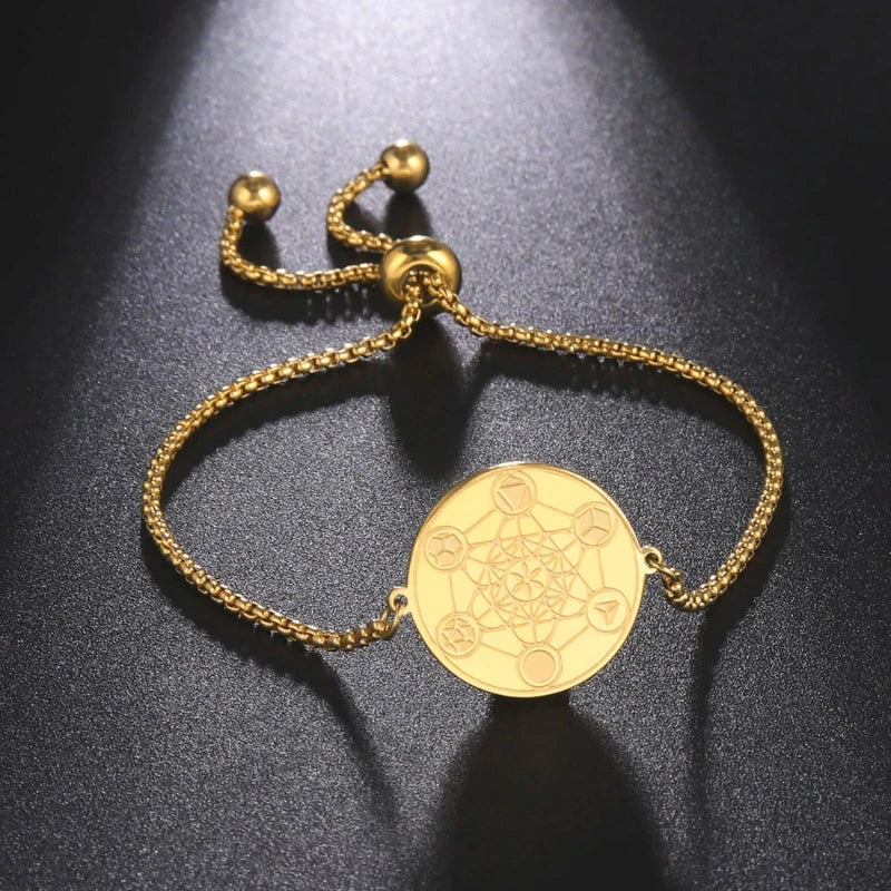 Protective Metatron’s Cube Bracelet in gold