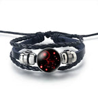 12 Constellations Zodiac Sign Leather Bracelet Cancer
