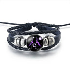 12 Constellations Zodiac Sign Leather Bracelet Gemini