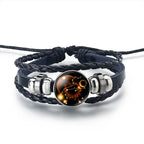 12 Constellations Zodiac Sign Leather Bracelet Leo