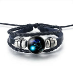 12 Constellations Zodiac Sign Leather Bracelet Taurus