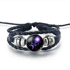12 Constellations Zodiac Sign Leather Bracelet Libra