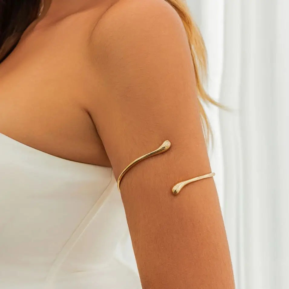 Women's Upper Arm Bracelet Water Drop - Arm Chain Ornament and Bicep Jewelry Gold