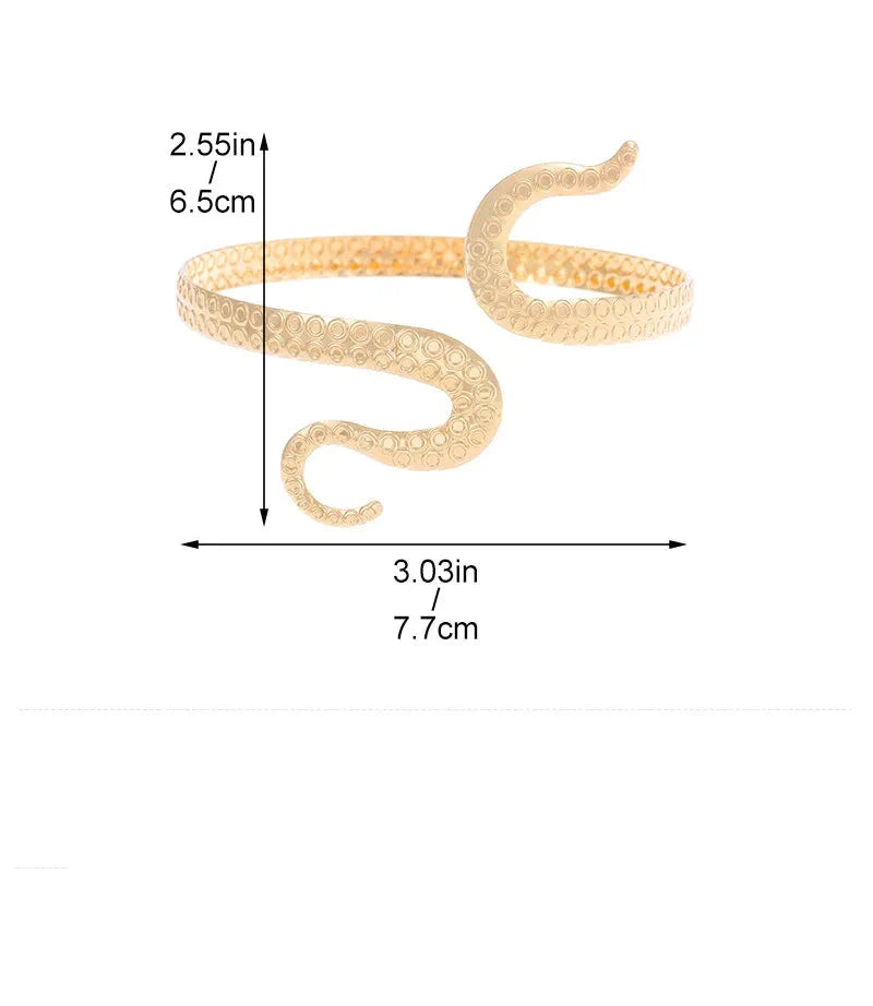 Women’s Arm Bracelet Snake Tail - Arm Chain Ornament and Gold Bicep Jewelry