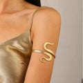 Women’s Arm Bracelet Snake Tail - Arm Chain Ornament and Gold Bicep Jewelry