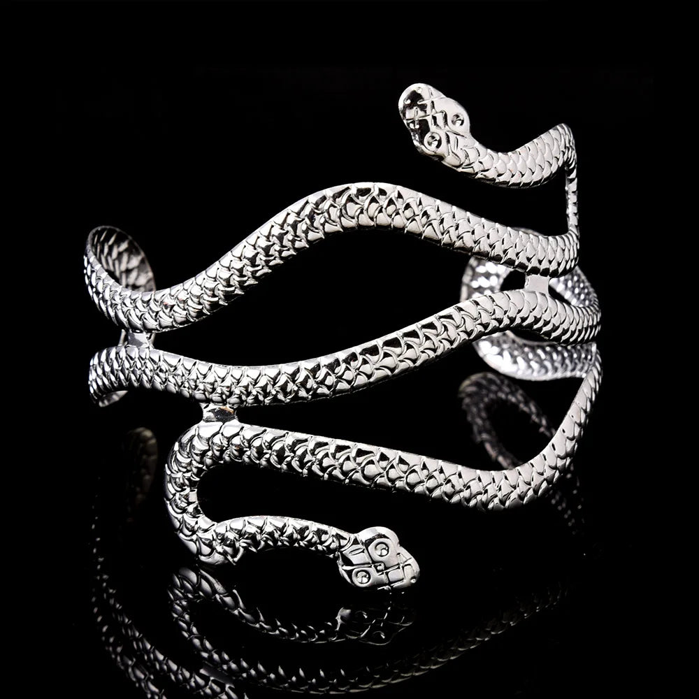 Women's Snake Arm Bracelet - Arm Chain Ornament and Bicep Jewelry silver