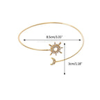 Women's Sun and Moon Arm Bracelet - Arm Chain Ornament and Gold Biceps Jewelry