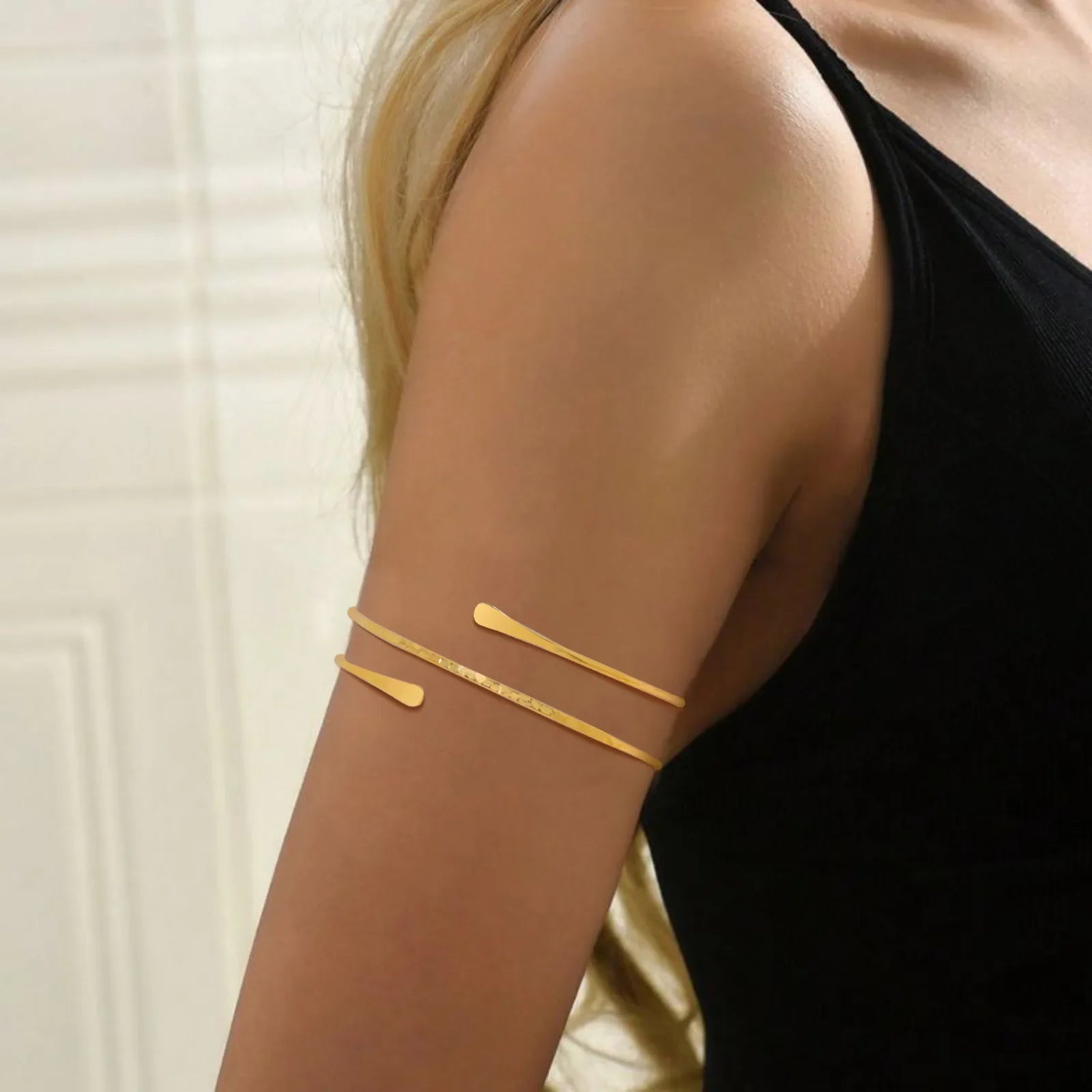 Women's arm bracelet - fine gold bicep chain