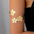 Women’s arm bracelet - gold flower petal bicep chain