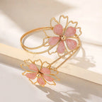 Women's flower arm bracelet - pink biceps chain