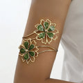 Women's flower arm bracelet - green biceps chain